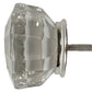 Set of Six Clear Glass Drawer Pull Knobs