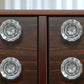 Set of Six Clear Glass Drawer Pull Knobs