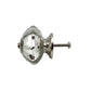 Set of Six Silver Glass Drawer Pull Knobs