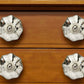 Set of Six Silver Glass Drawer Pull Knobs