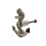 Set of Six Silver Nautical Anchor Knob Metal Drawer Pull Knobs