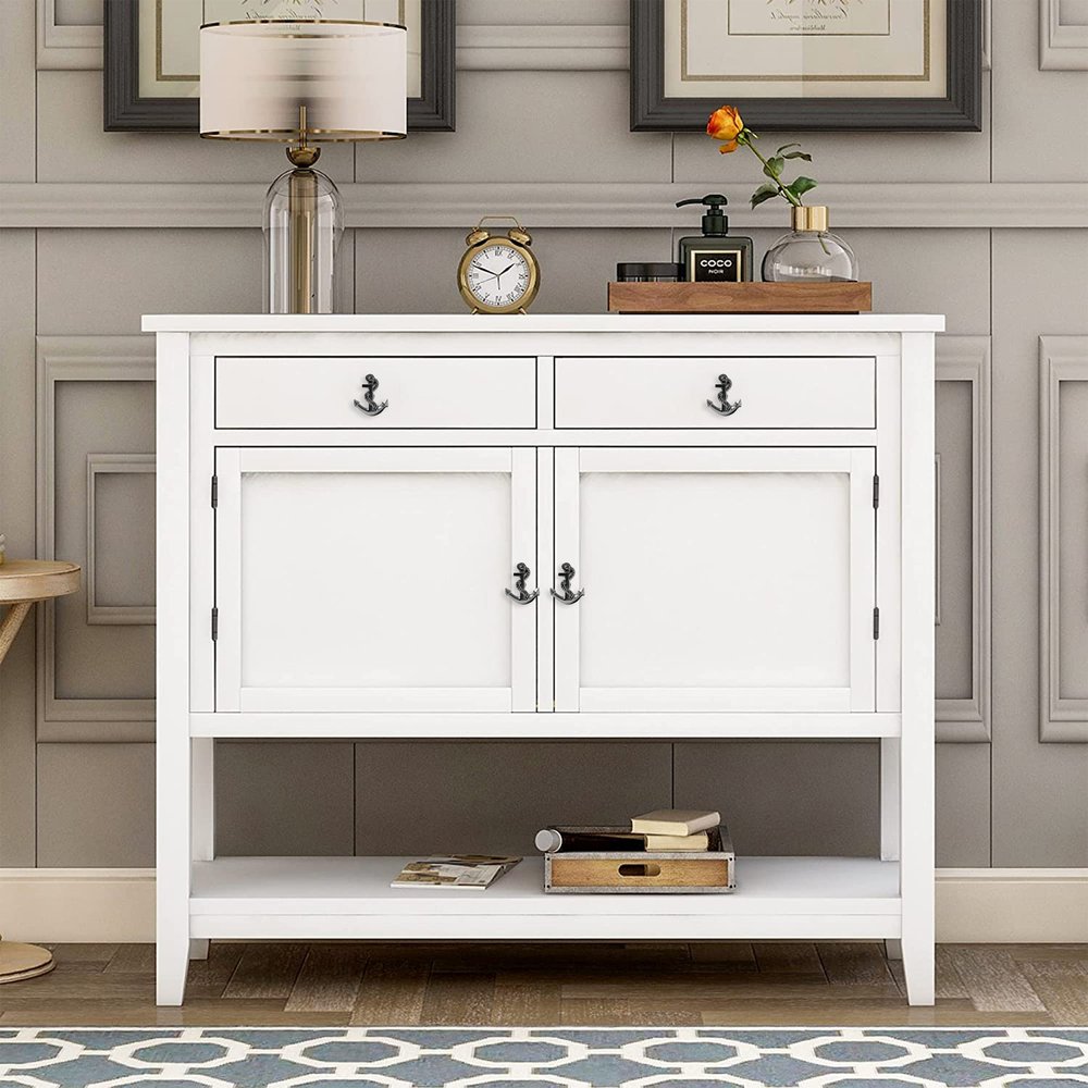 Set of Six Silver Nautical Anchor Knob Metal Drawer Pull Knobs