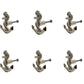 Set of Six Silver Nautical Anchor Knob Metal Drawer Pull Knobs