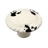 Set of Six White Ceramic Drawer Pull Knobs
