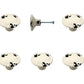 Set of Six White Ceramic Drawer Pull Knobs