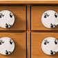 Set of Six White Ceramic Drawer Pull Knobs