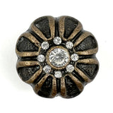 Set of Six Black And Gold Scalloped Knob Iron Drawer Pull Knobs