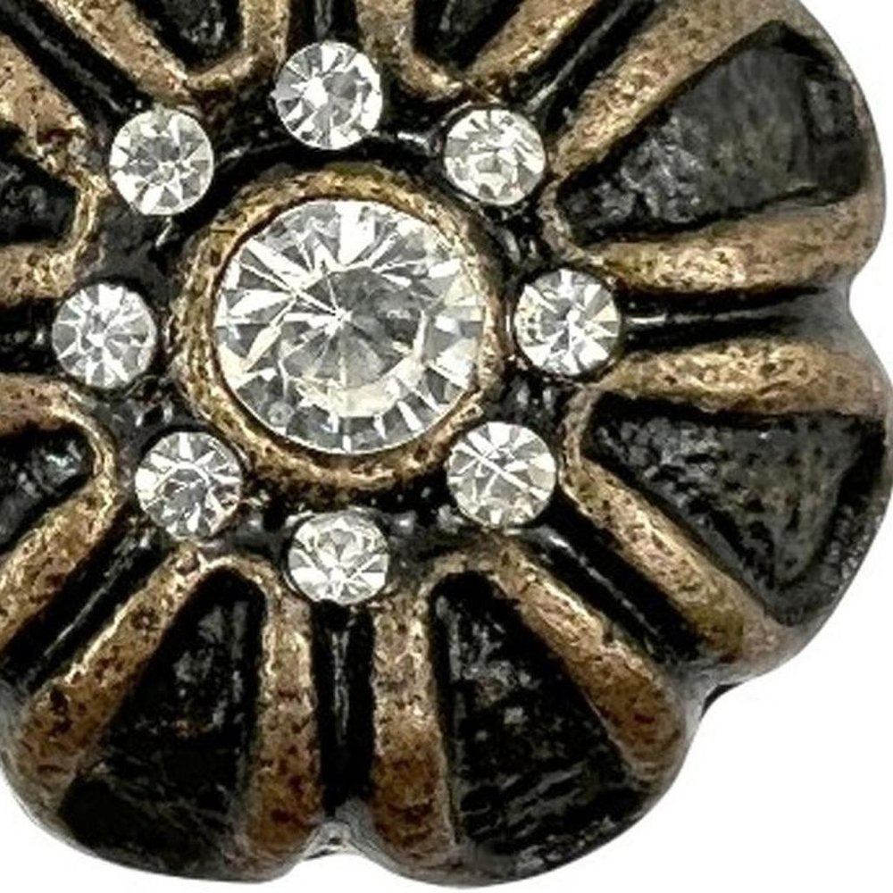 Set of Six Black And Gold Scalloped Knob Iron Drawer Pull Knobs