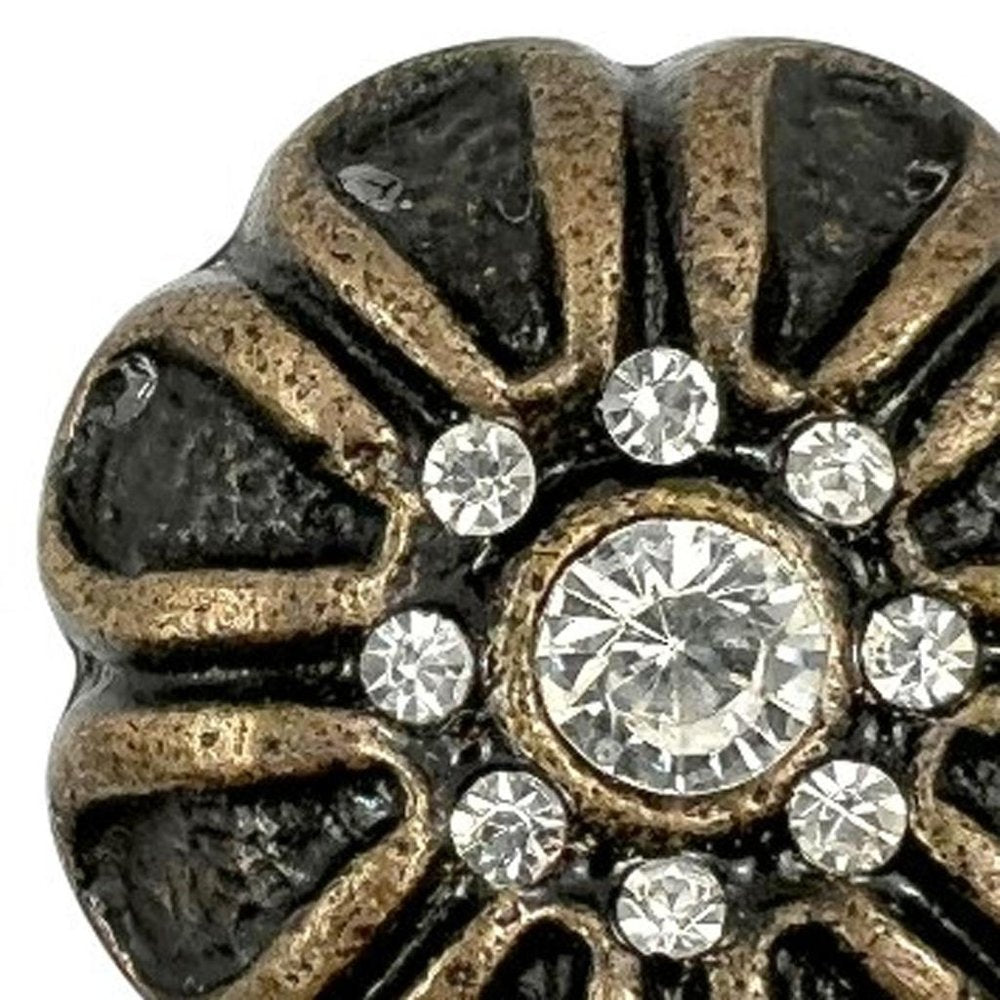 Set of Six Black And Gold Scalloped Knob Iron Drawer Pull Knobs