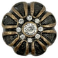 Set of Six Black And Gold Scalloped Knob Iron Drawer Pull Knobs
