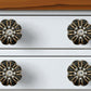 Set of Six Black And Gold Scalloped Knob Iron Drawer Pull Knobs