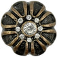 Set of Six Black And Gold Scalloped Knob Iron Drawer Pull Knobs