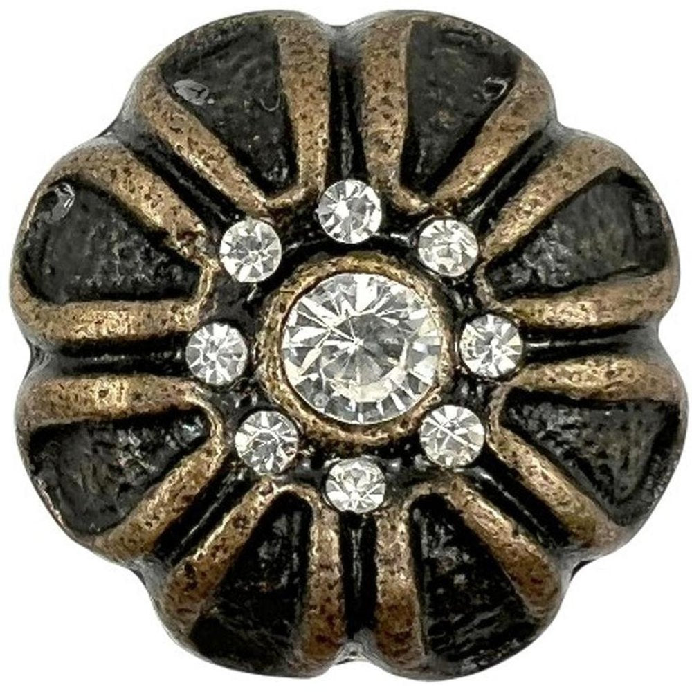 Set of Six Black And Gold Scalloped Knob Iron Drawer Pull Knobs