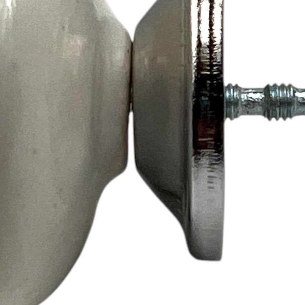 Set of Six Black And White Poetic Script Ceramic Drawer Pull Knobs