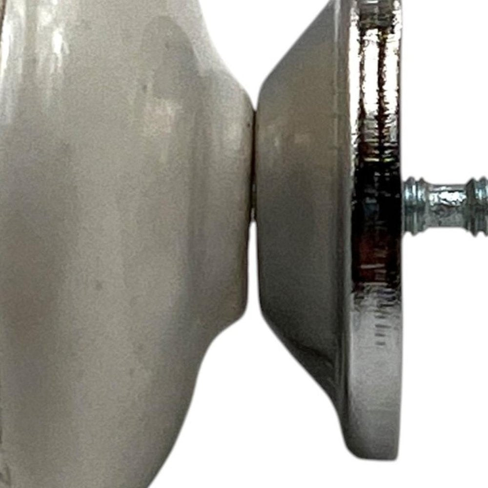 Set of Six Black And White Poetic Script Ceramic Drawer Pull Knobs