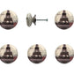 Set of Six Black And White Poetic Script Ceramic Drawer Pull Knobs