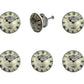 Set of Six Black And White Clock Face Ceramic Drawer Pull Knobs
