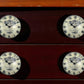 Set of Six Black And White Clock Face Ceramic Drawer Pull Knobs