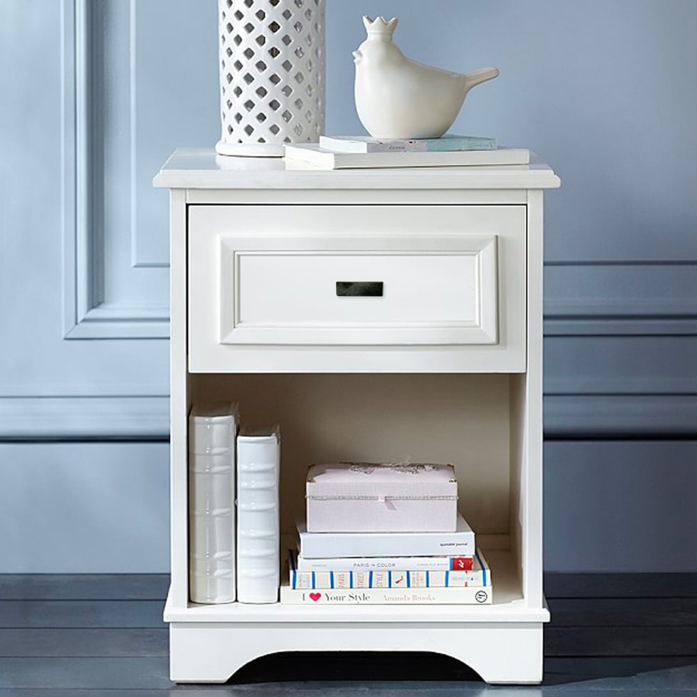 Set of Six Gray Rectangle Knob Stone Drawer Pull Knobs