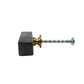 Set of Six Gray Rectangle Knob Stone Drawer Pull Knobs