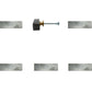 Set of Six Gray Rectangle Knob Stone Drawer Pull Knobs