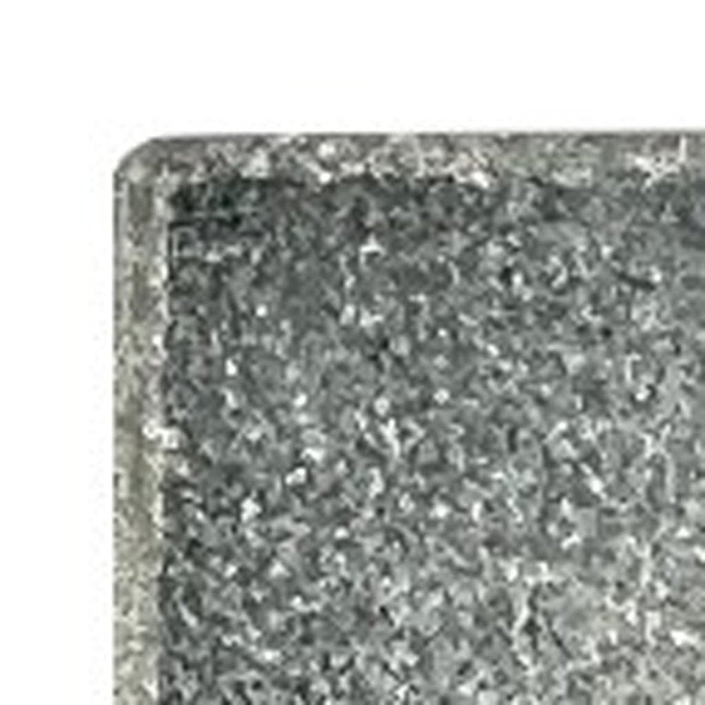 Set of Six Gray Rectangle Knob Stone Drawer Pull Knobs