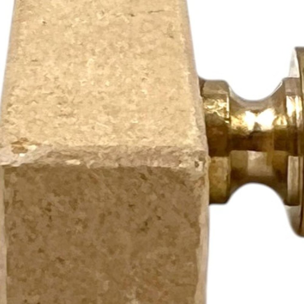 Set of Six Brown Rectangle Knob Stone Drawer Pull Knobs