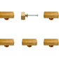 Set of Six Brown Rectangle Knob Stone Drawer Pull Knobs
