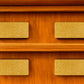 Set of Six Brown Rectangle Knob Stone Drawer Pull Knobs