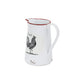 8" Black And White Metal Farm Fresh Chicken Decorative Jug