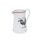8" Black And White Metal Farm Fresh Chicken Decorative Jug