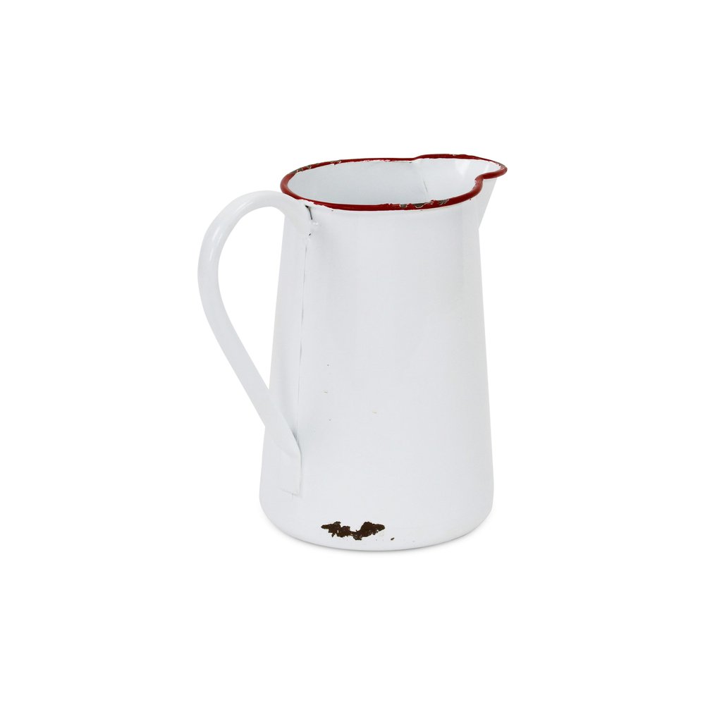 8" White Metal Chicken Hand Painted Decorative Canister