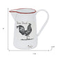 8" Black And White Metal Farm Fresh Chicken Decorative Jug