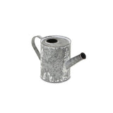 6" Gray And White Galvanized Metal Flowers Hand Painted Decorative Watering Can