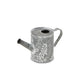 6" Gray And White Galvanized Metal Flowers Hand Painted Decorative Watering Can