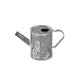 6" Gray And White Galvanized Metal Flowers Hand Painted Decorative Watering Can