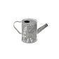 6" Gray And White Galvanized Metal Flowers Hand Painted Decorative Watering Can