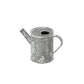 6" Gray And White Galvanized Metal Flowers Hand Painted Decorative Watering Can