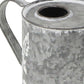 6" Gray And White Galvanized Metal Flowers Hand Painted Decorative Watering Can