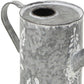 6" Gray And White Galvanized Metal Flowers Hand Painted Decorative Watering Can