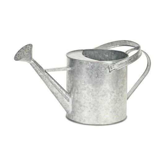 9" Gray Galvanized Metal Decorative Watering Can