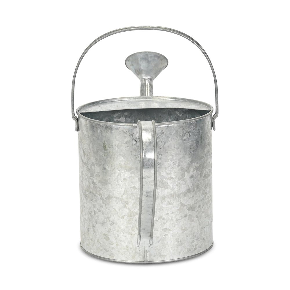 9" Gray Metal Decorative Canister