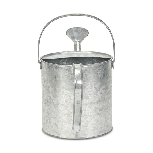 9" Gray Galvanized Metal Decorative Watering Can