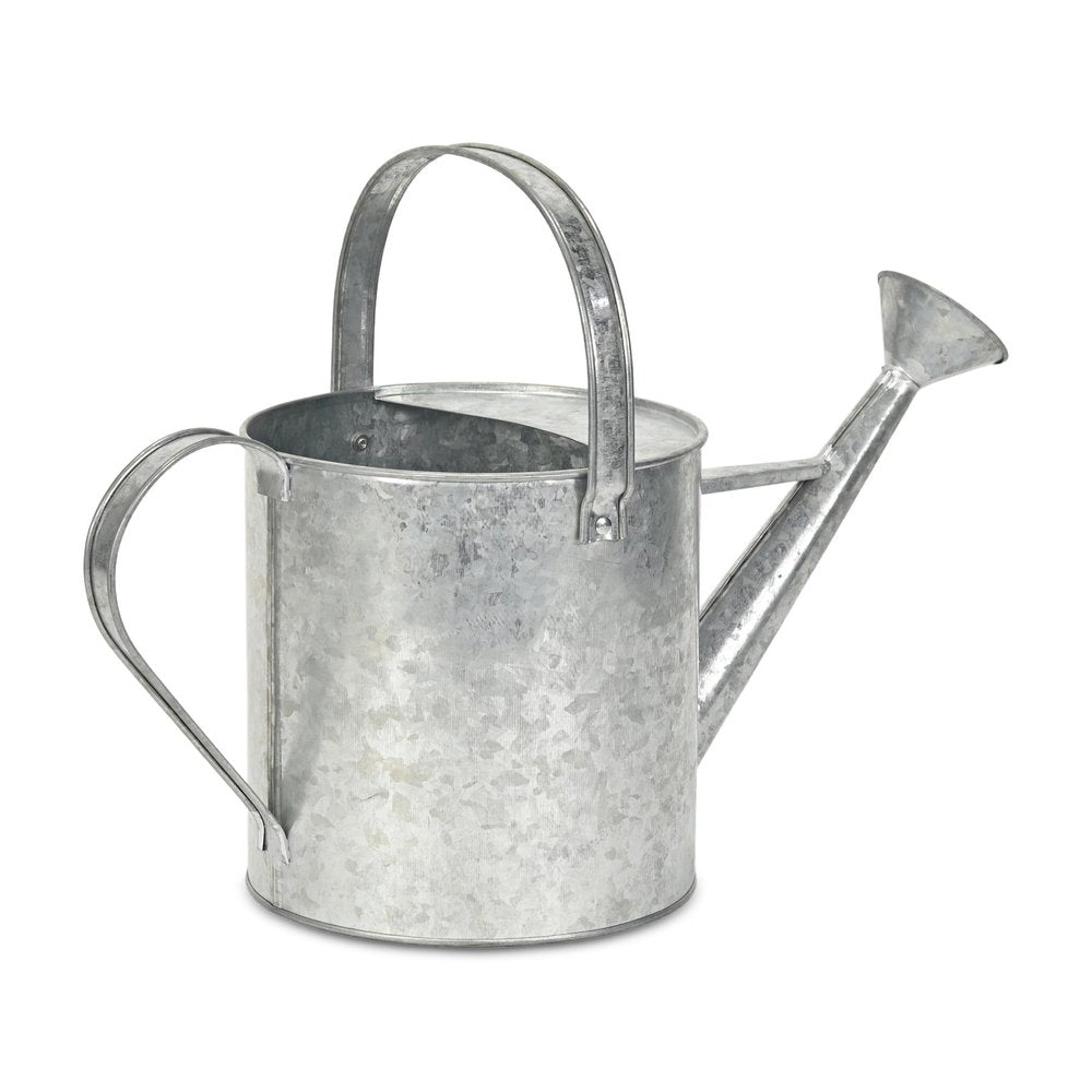 9" Gray Metal Decorative Canister