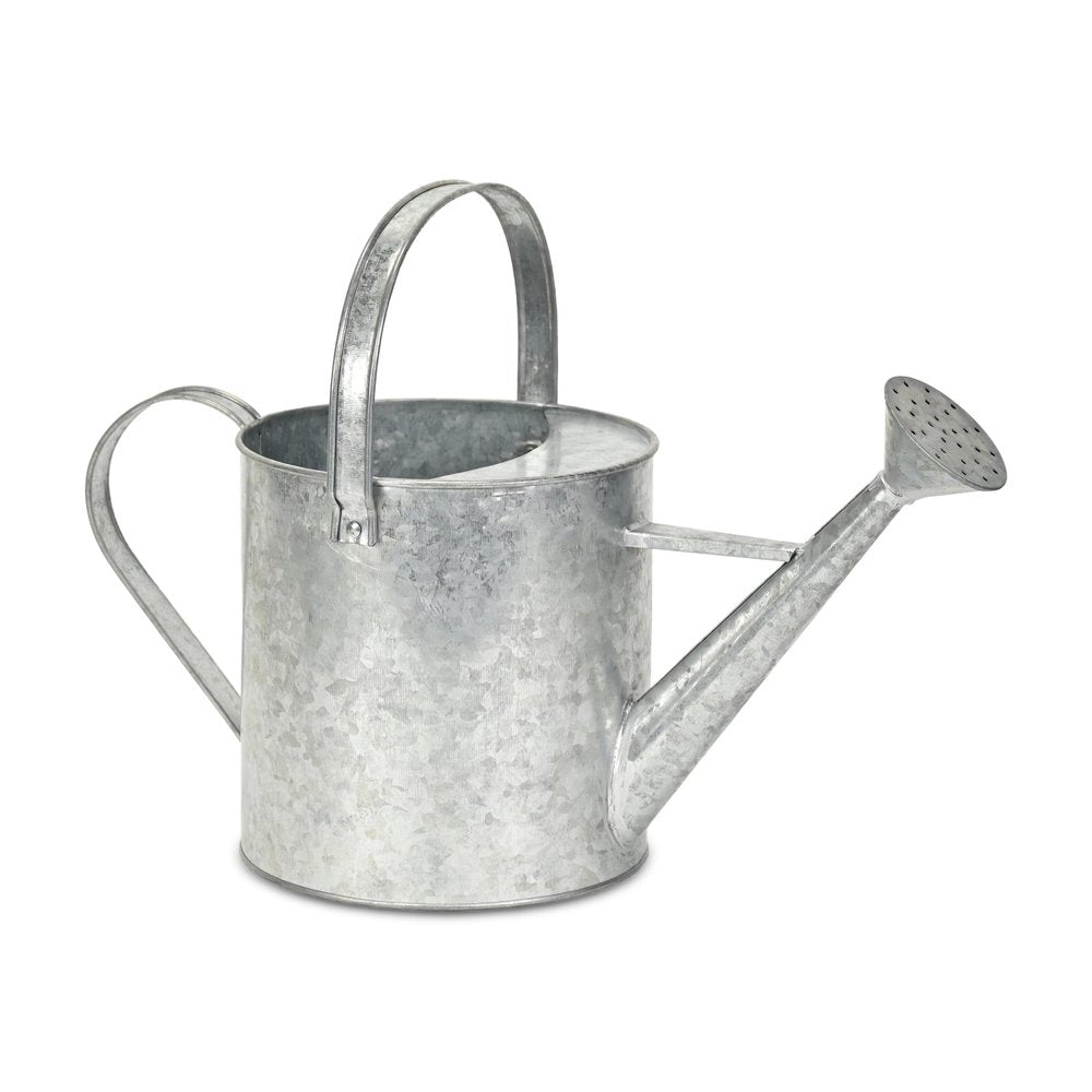 9" Gray Galvanized Metal Decorative Watering Can