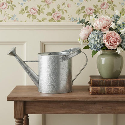 9" Gray Metal Decorative Canister