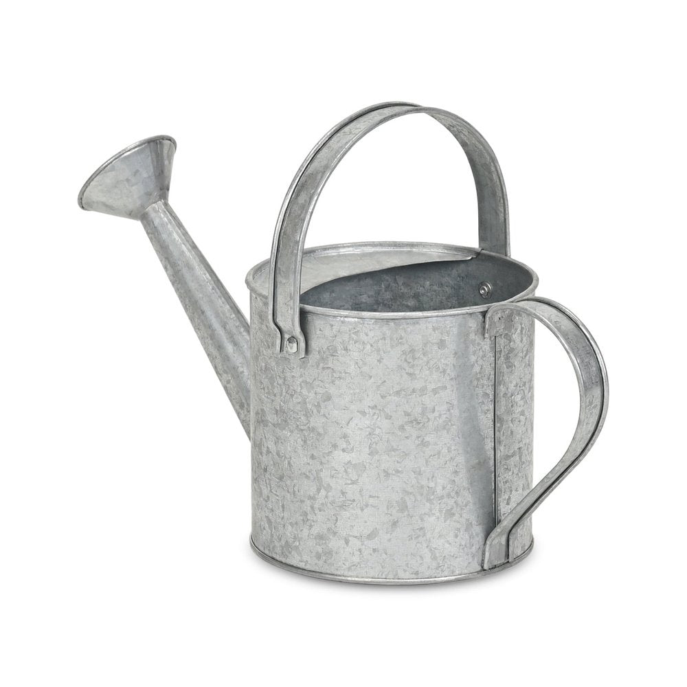 7" Gray Galvanized Metal Decorative Watering Can