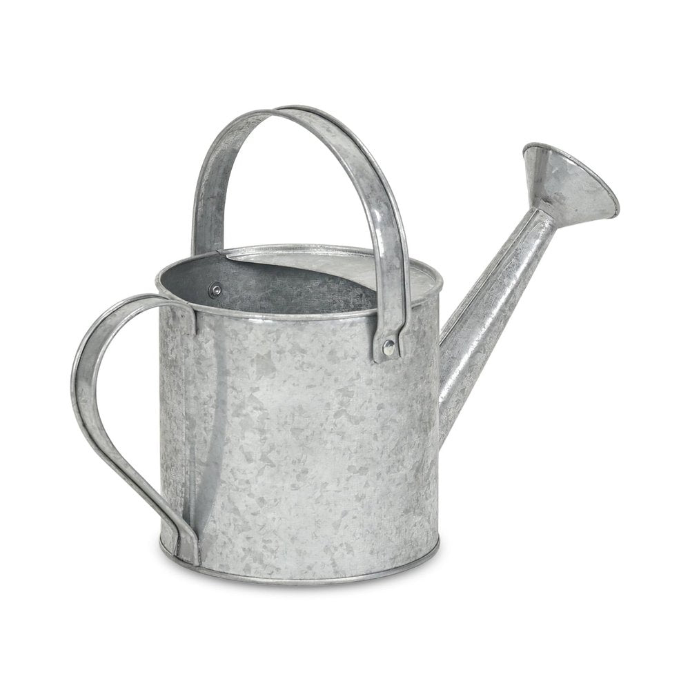 7" Gray Galvanized Metal Decorative Watering Can