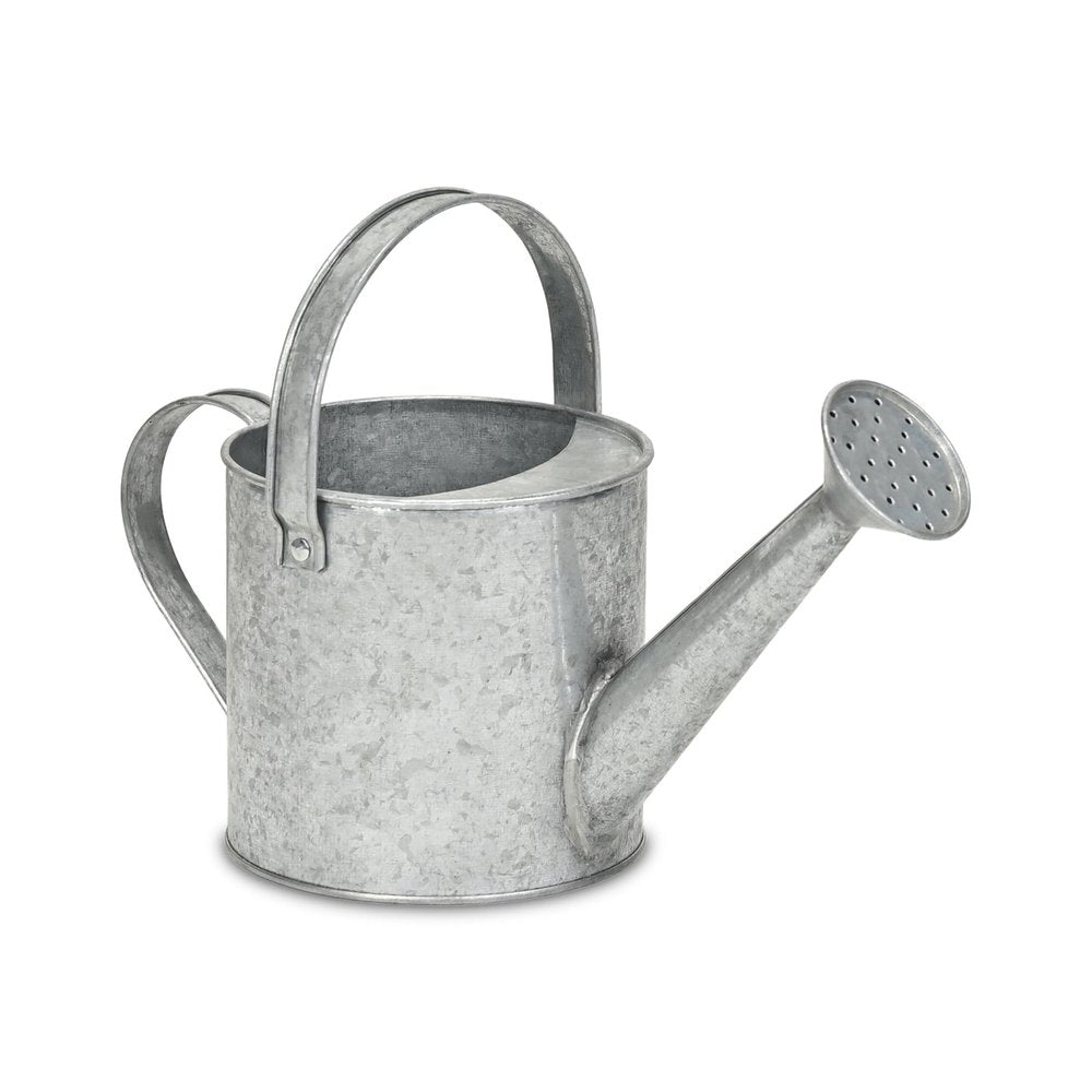 7" Gray Galvanized Metal Decorative Watering Can