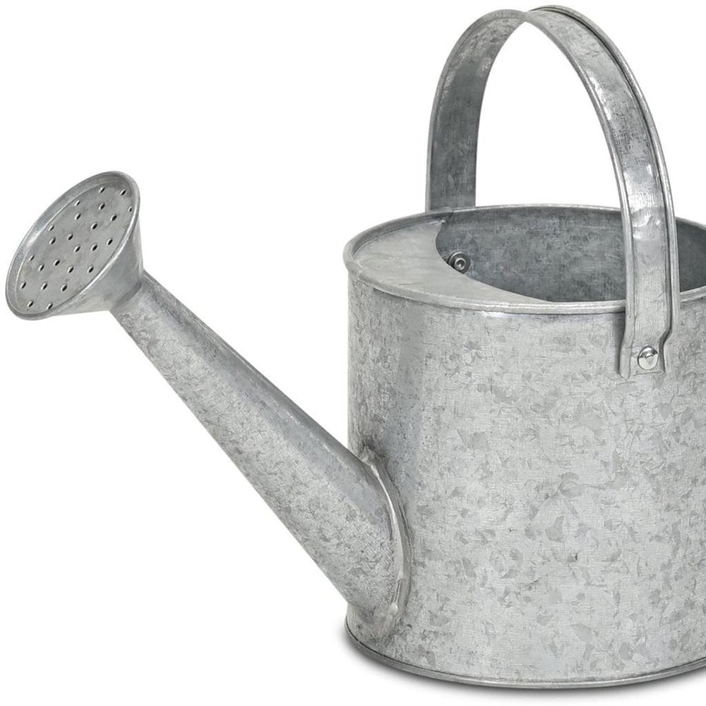 7" Gray Galvanized Metal Decorative Canister